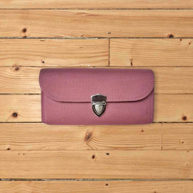 フラップ開閉型・家計やりくり財布・3費目管理用・スモークピンク