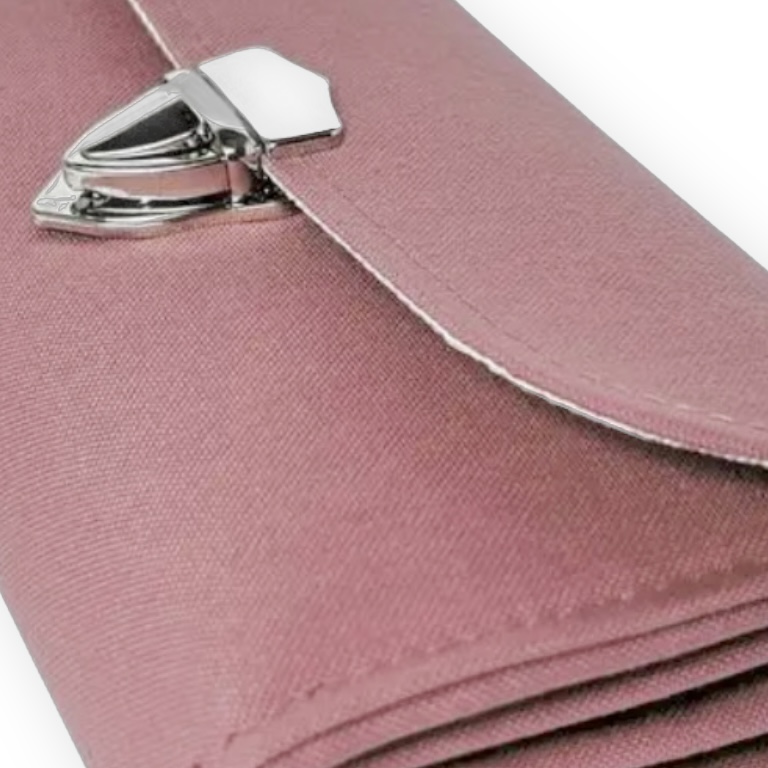 フラップ開閉型・家計やりくり財布・3費目管理用・スモークピンク・生地