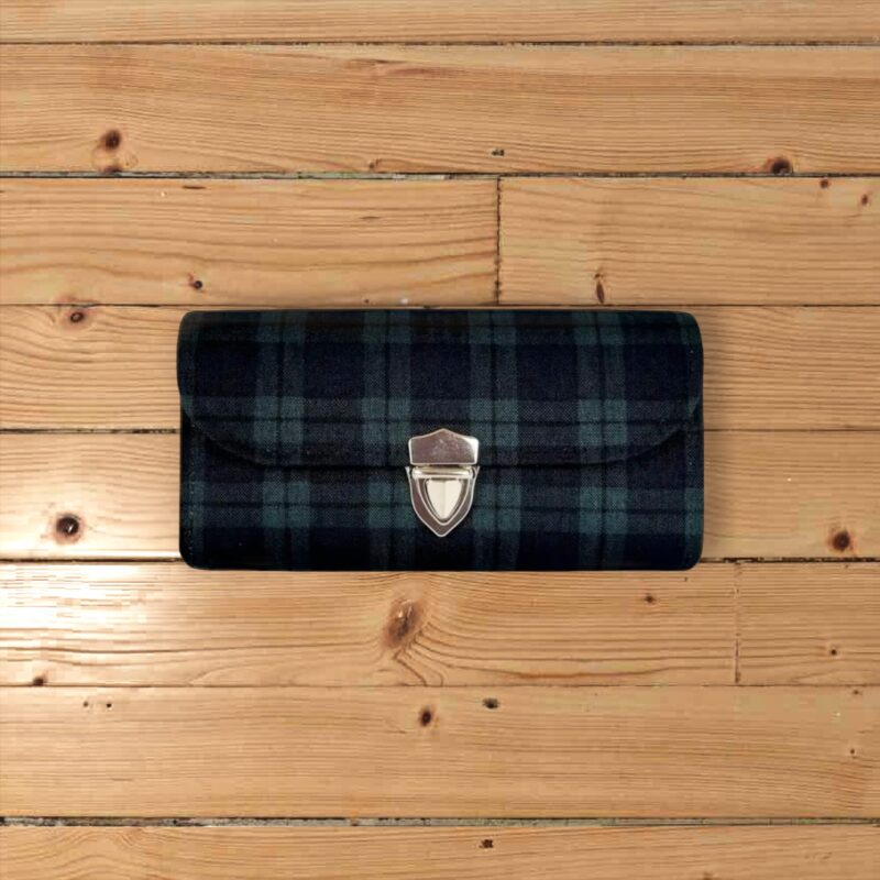 フラップ開閉型・家計やりくり財布・3費目管理用・ブラックウォッチ柄