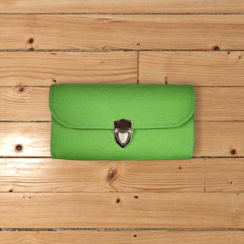 フラップ開閉型・家計やりくり財布・3費目管理用・アップルグリーン