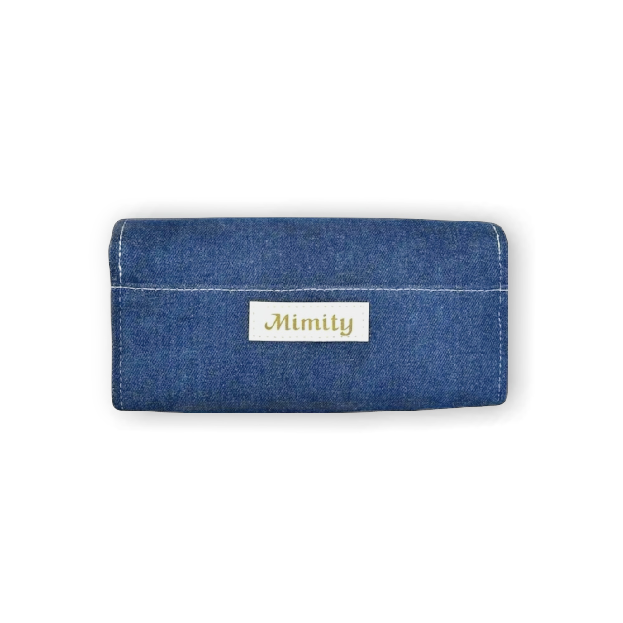 フラップ開閉型・家計やりくり財布・3費目管理用・デニム・背面