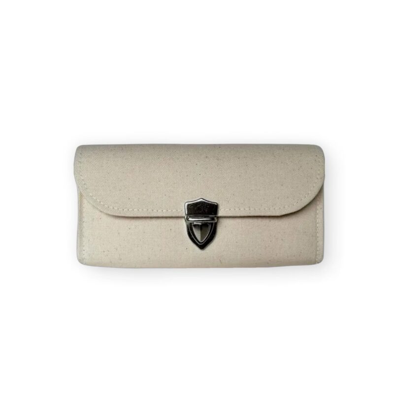 フラップ開閉型・家計やりくり財布・3費目管理用・生成り