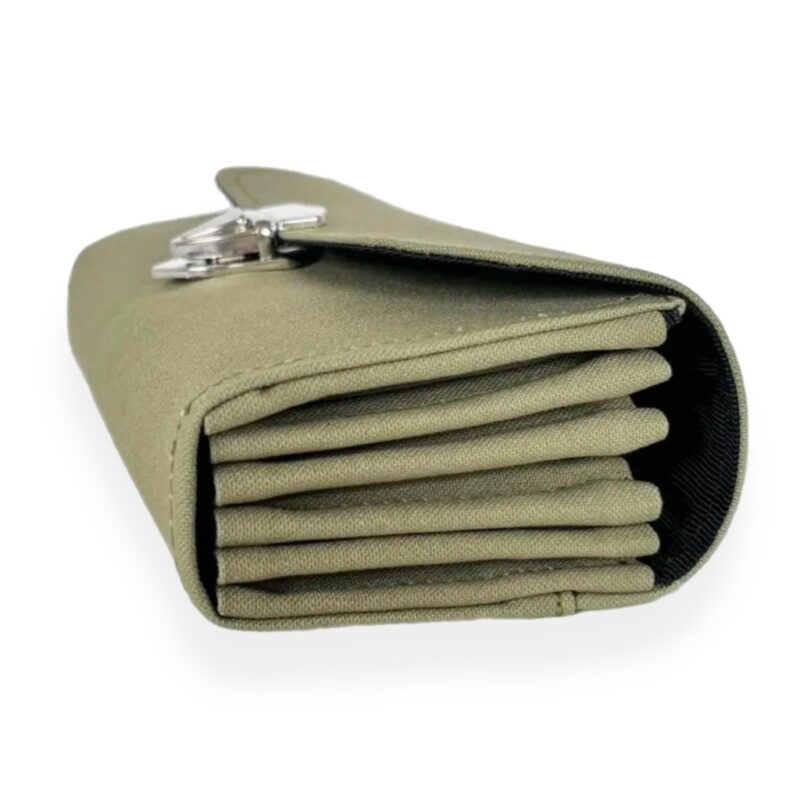 フラップ開閉型•家計やりくり財布•３費目管理用･カーキグリーン･横
