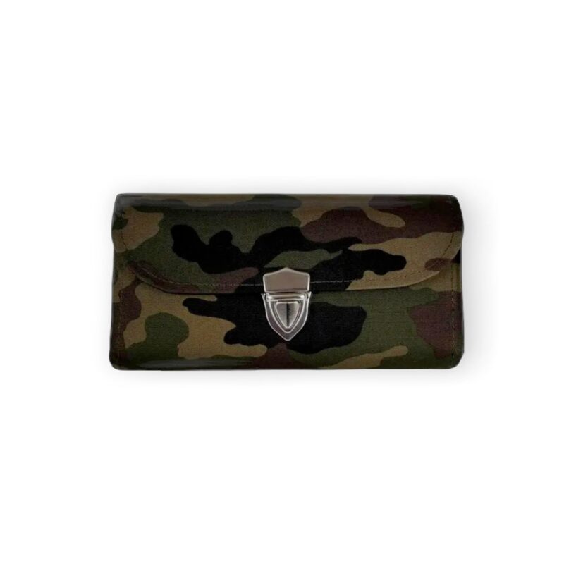 フラップ開閉型•家計やりくり財布•3費目管理用・迷彩柄
