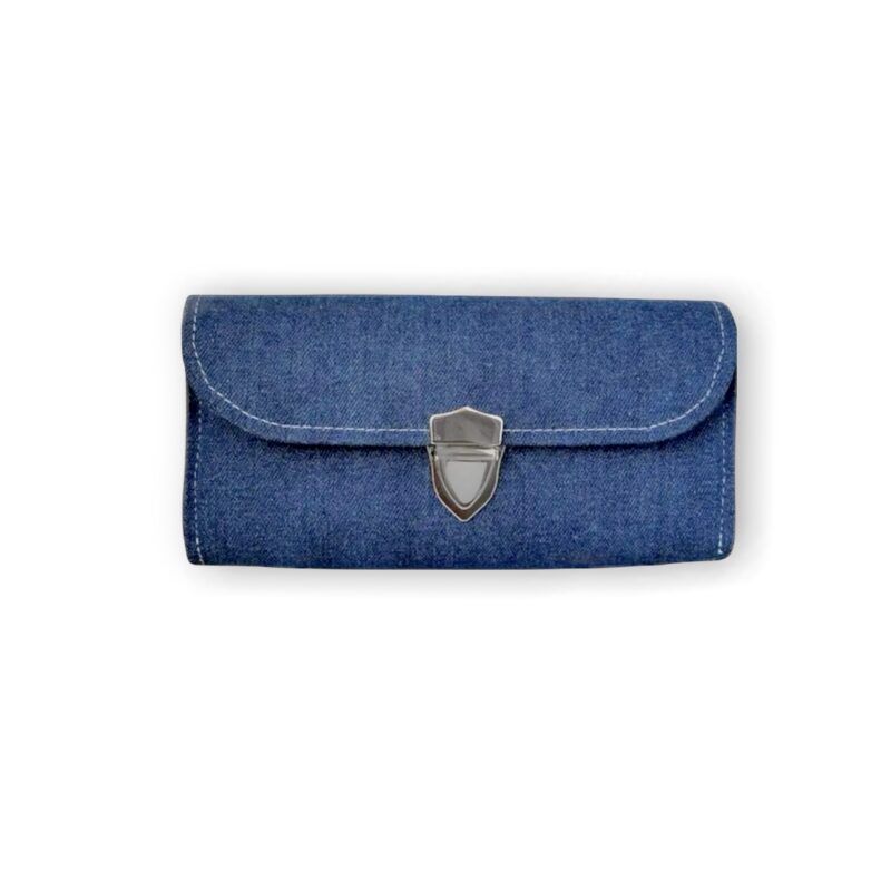 フラップ開閉型・家計やりくり財布・3費目管理用・デニム