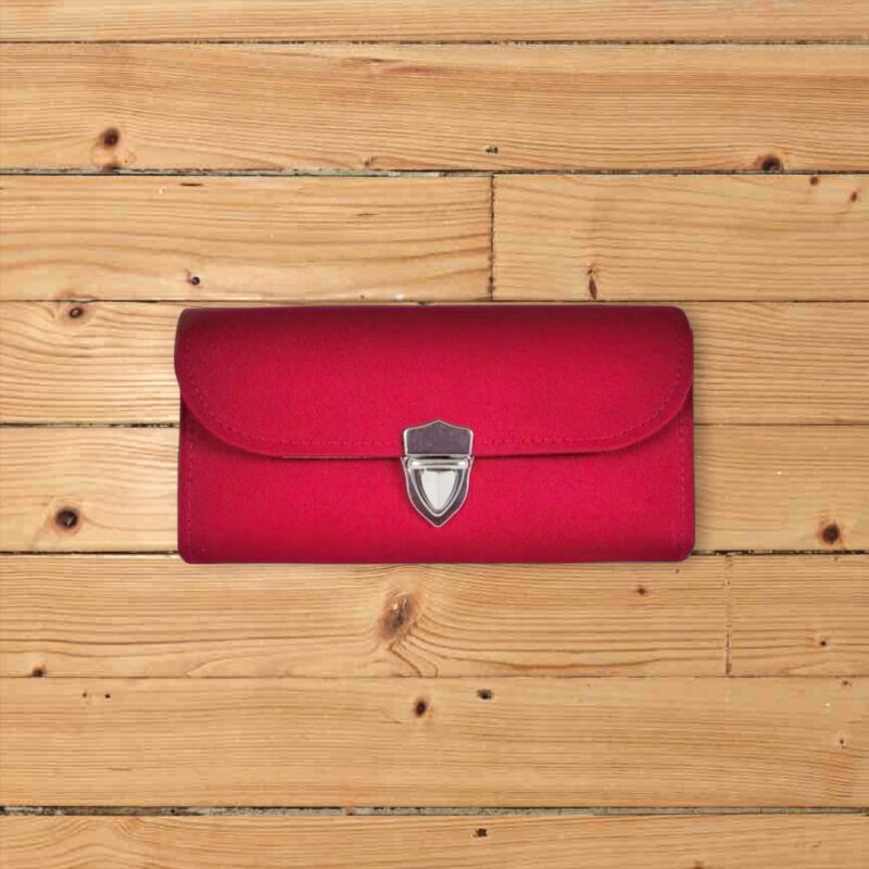 フラップ開閉型・家計やりくり財布・3費目管理用・ダークレッド