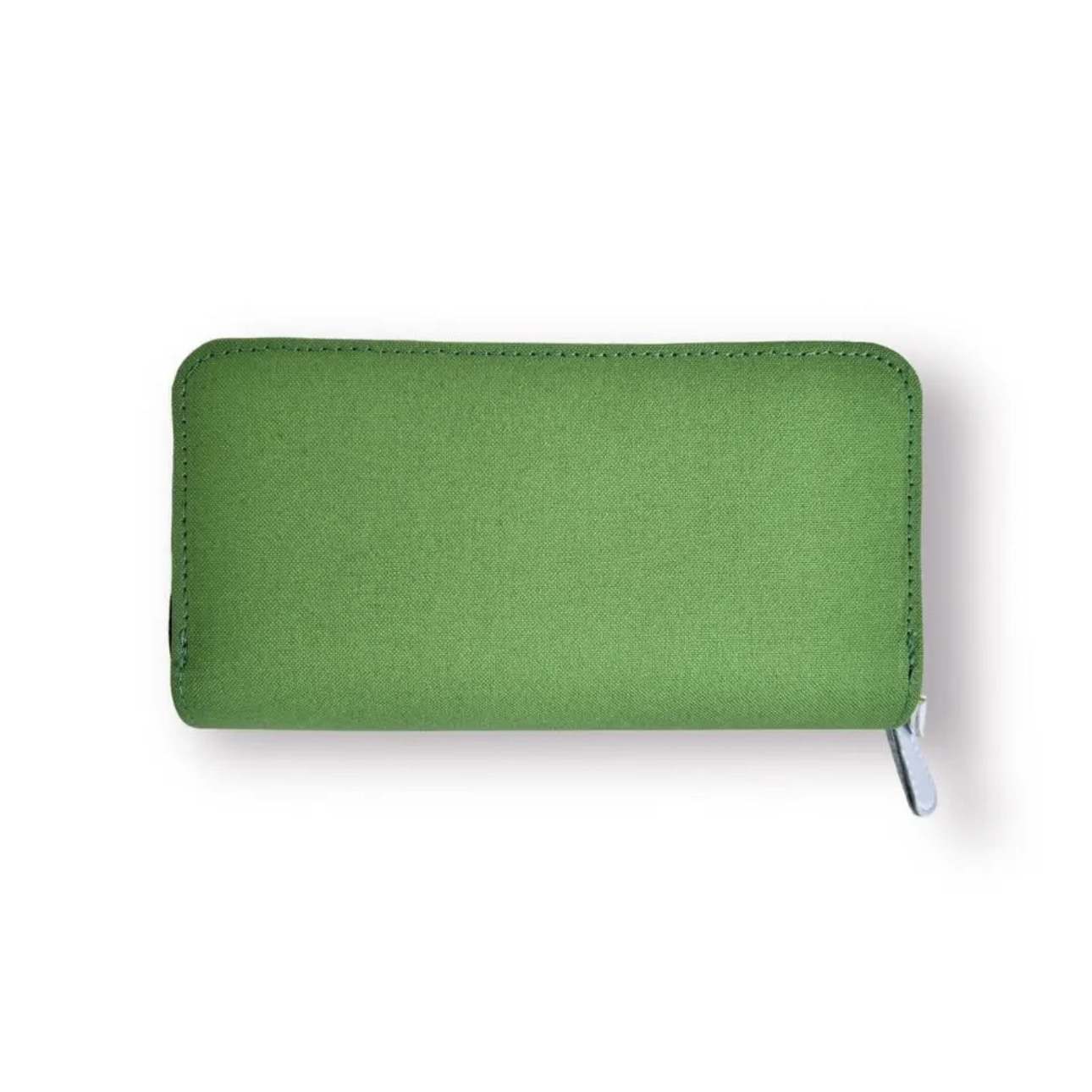 ラウンドファスナー型・家計やりくり財布・4費目管理用・アップルグリーン・背面