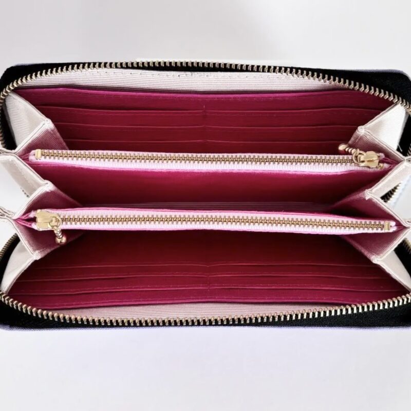 ラウンドファスナー型・家計やりくり財布・3費目管理用・ラベンダー・内部