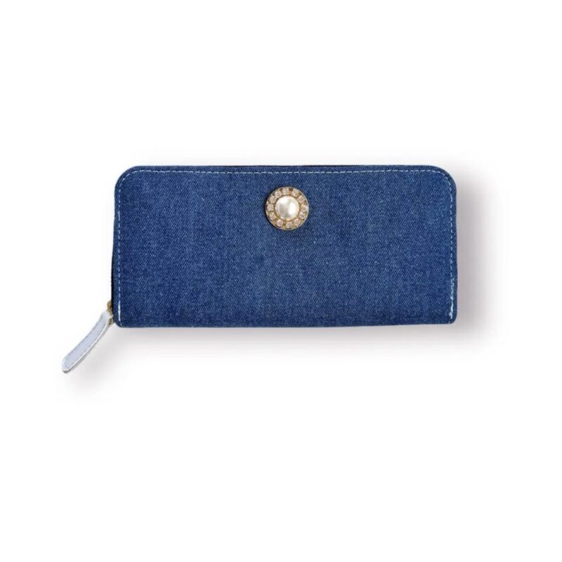 ラウンドファスナー型・家計やりくり財布・2費目管理用・デニム