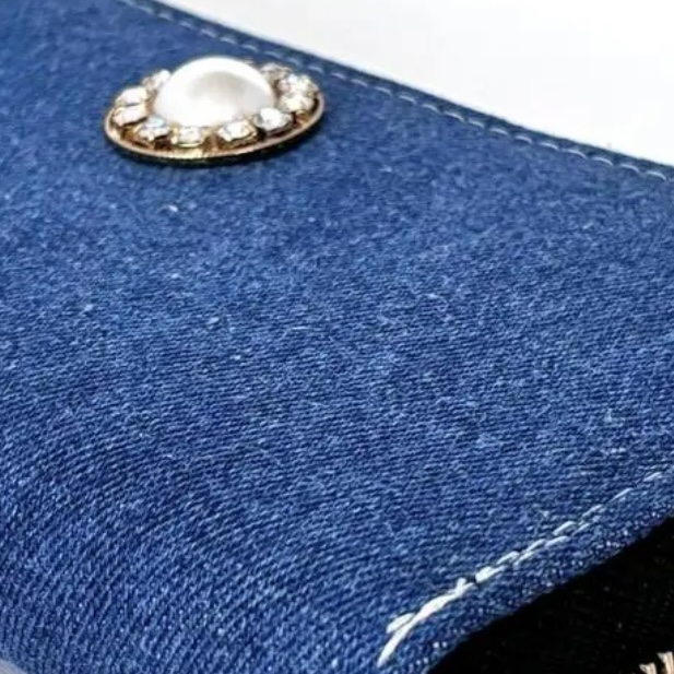 ラウンドファスナー型・家計やりくり財布・2費目管理用・デニム