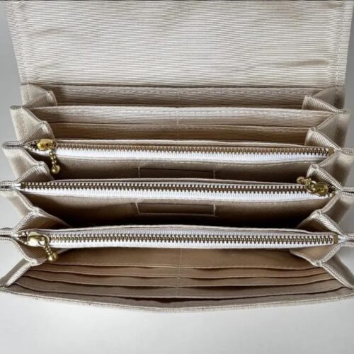 フラップ開閉型・家計やりくり財布・生成り・3費目管理用・内部