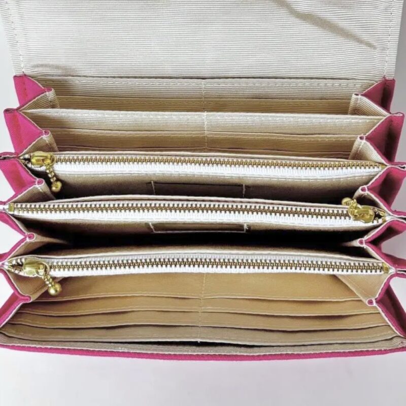 フラップ開閉型•家計やりくり財布•3費目管理用・チェリーピンク・内部