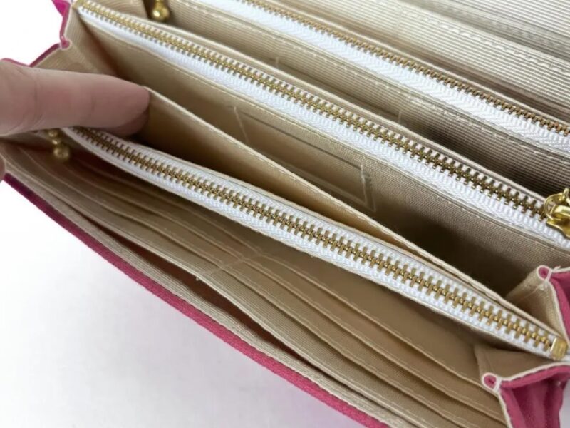 フラップ開閉型•家計やりくり財布•3費目管理用・チェリーピンク・お札ポケット