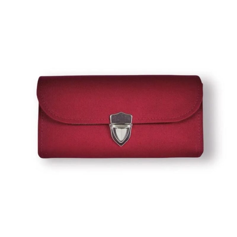 フラップ開閉型•家計やりくり財布•３費目管理用･ダークレッド