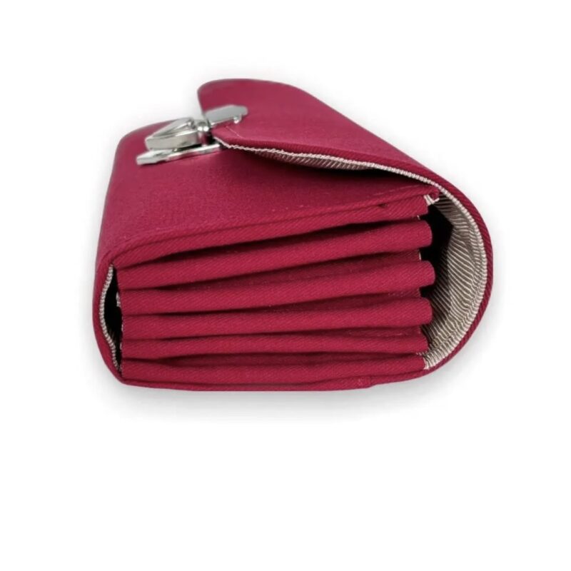 フラップ開閉型•家計やりくり財布•３費目管理用･ダークレッド･横