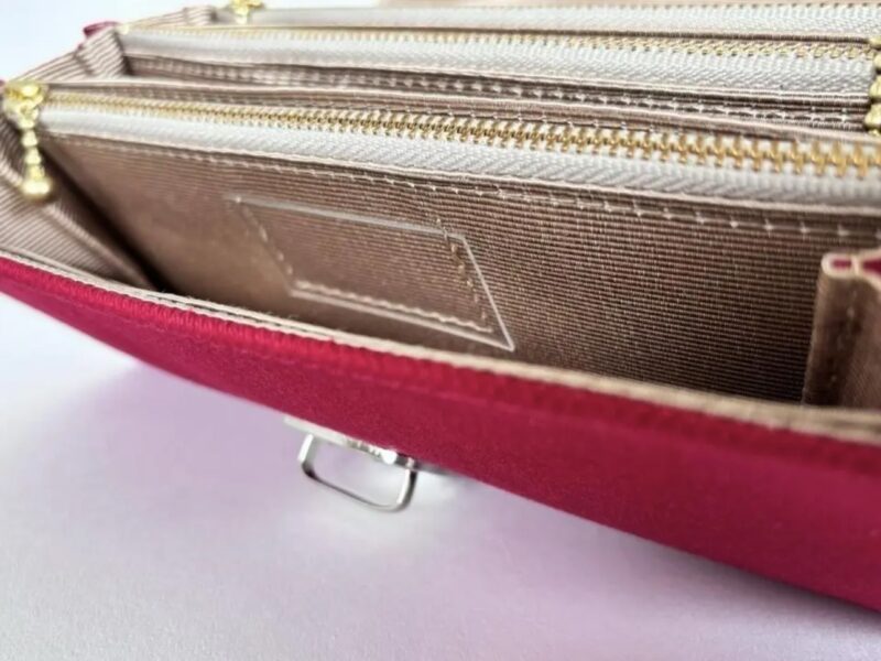 フラップ開閉型•家計やりくり財布•３費目管理用･ダークレッド･費目ポケット