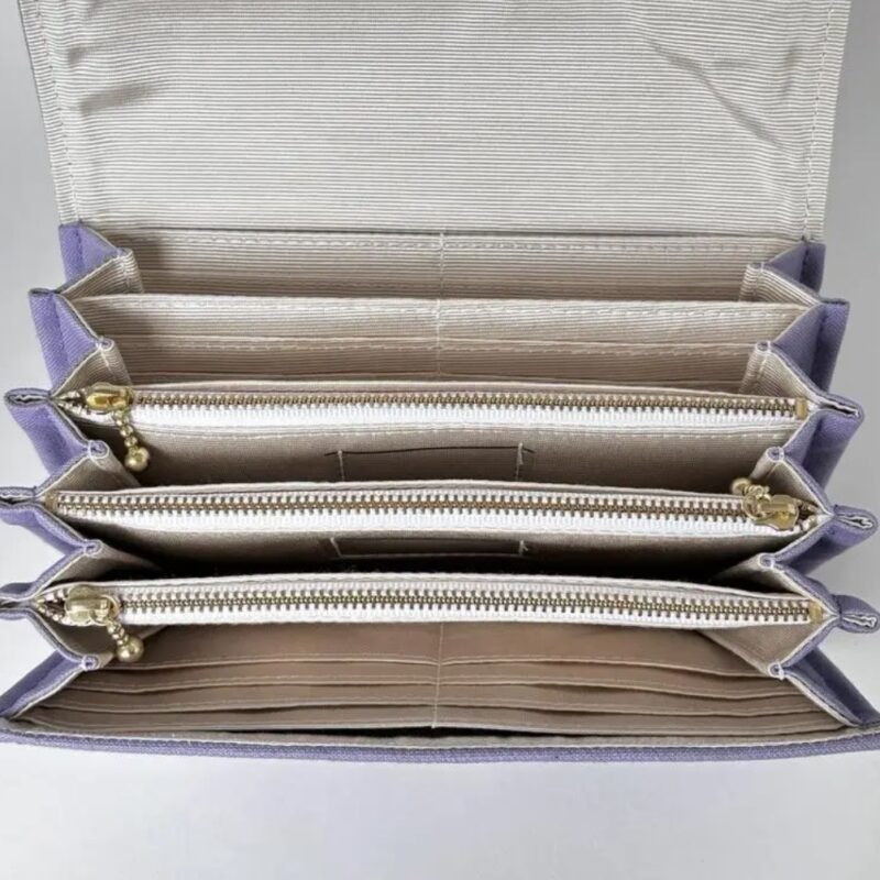 フラップ開閉型•家計やりくり財布•3費目管理用・ラベンダー・内部