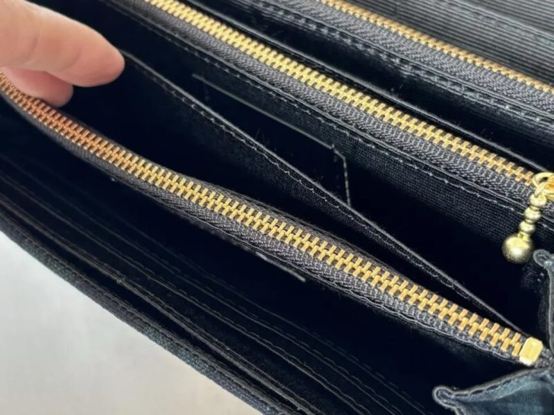 フラップ開閉型•家計やりくり財布•３費目管理用･ブラックウォッチ柄･お札ポケット