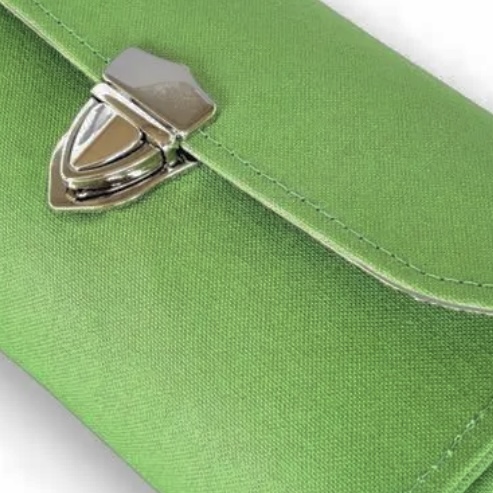 フラップ開閉型・家計やりくり財布・3費目管理用・アップルグリーン・生地