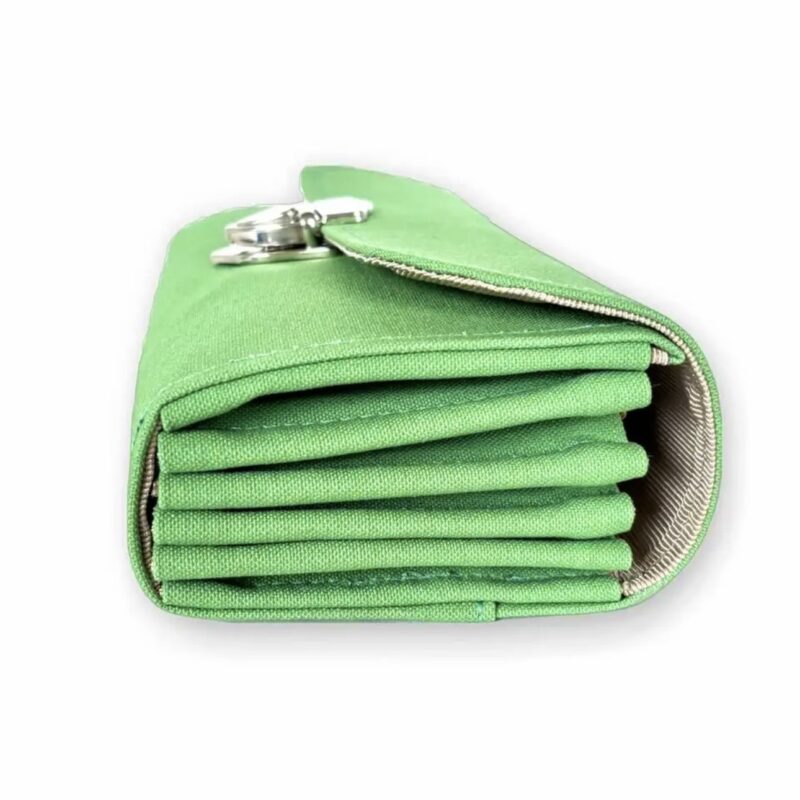 フラップ開閉型•家計やりくり財布•３費目管理用･アップルグリーン･横