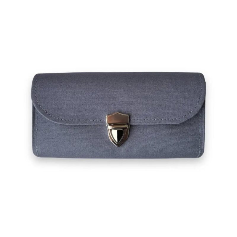 フラップ開閉型•家計やりくり財布•３費目管理用･ブルーグレー