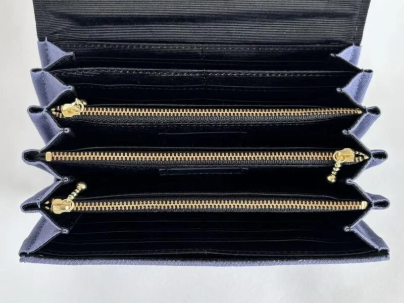 フラップ開閉型•家計やりくり財布•３費目管理用･ブルーグレー･内部