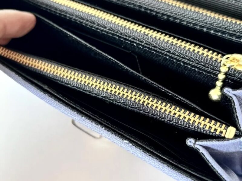 フラップ開閉型•家計やりくり財布•３費目管理用･ブルーグレー･お札ポケット