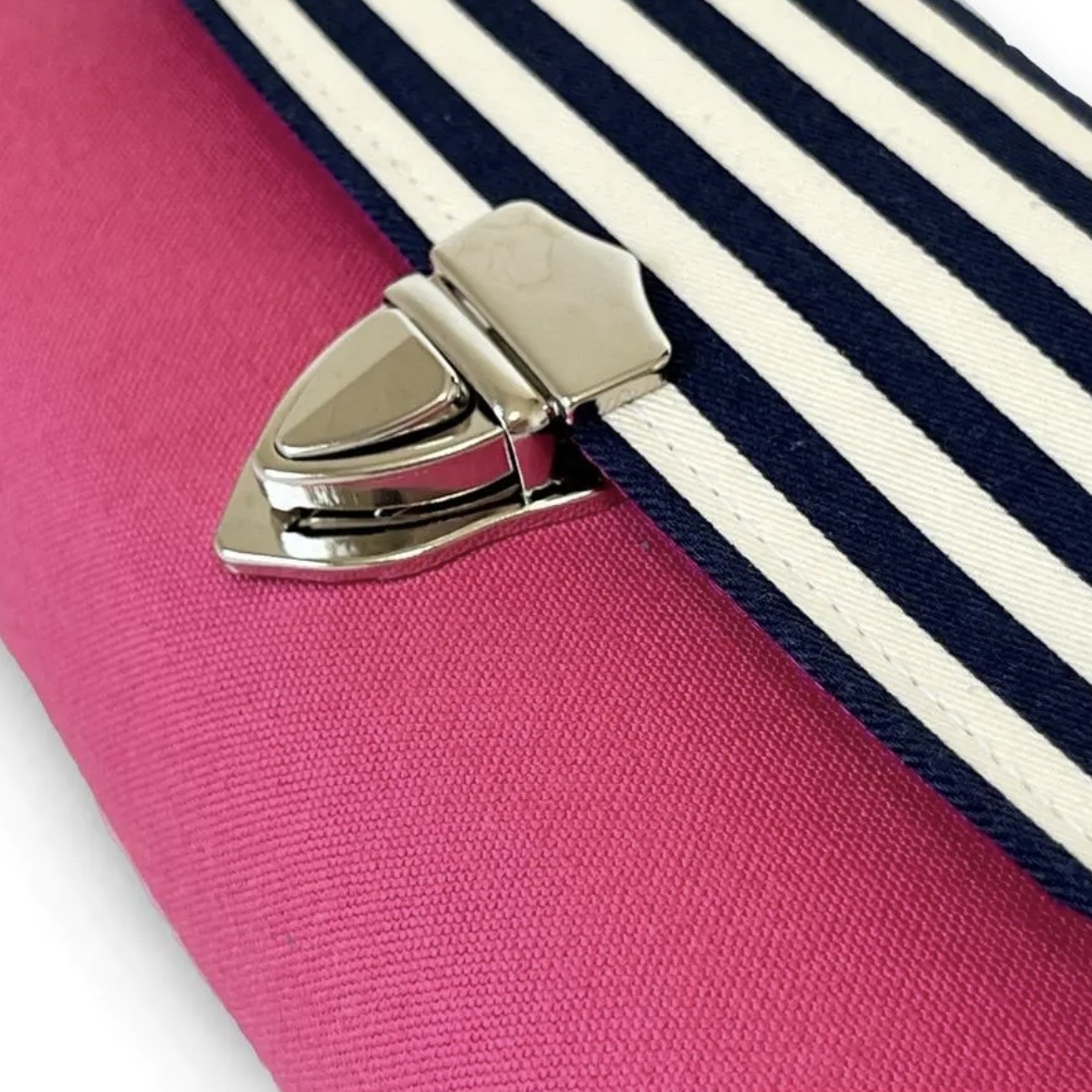 フラップ開閉型•家計やりくり財布•３費目管理用･チェリーピンク×ボーダー生地