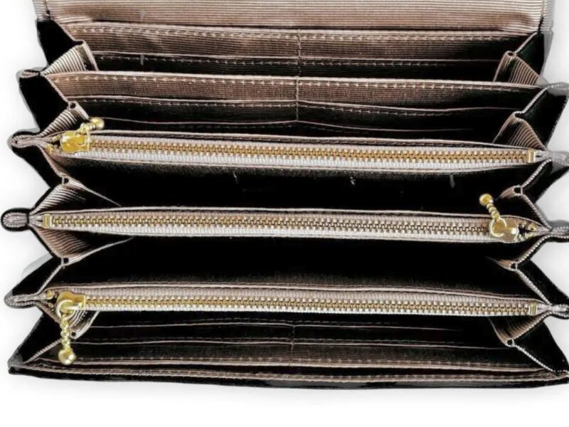 フラップ開閉型•家計やりくり財布•３費目管理用･ブラック･内部