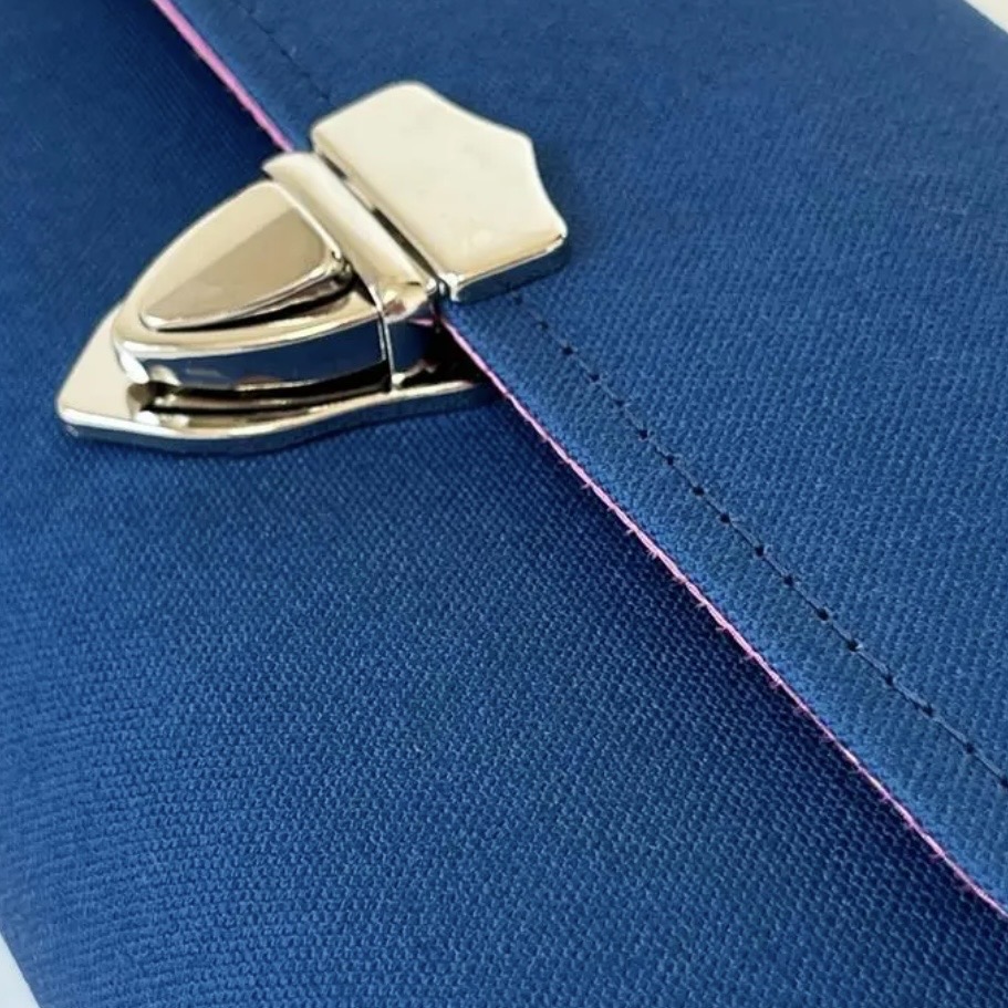 フラップ開閉型•家計やりくり財布•3費目管理用・コバルトブルー・生地