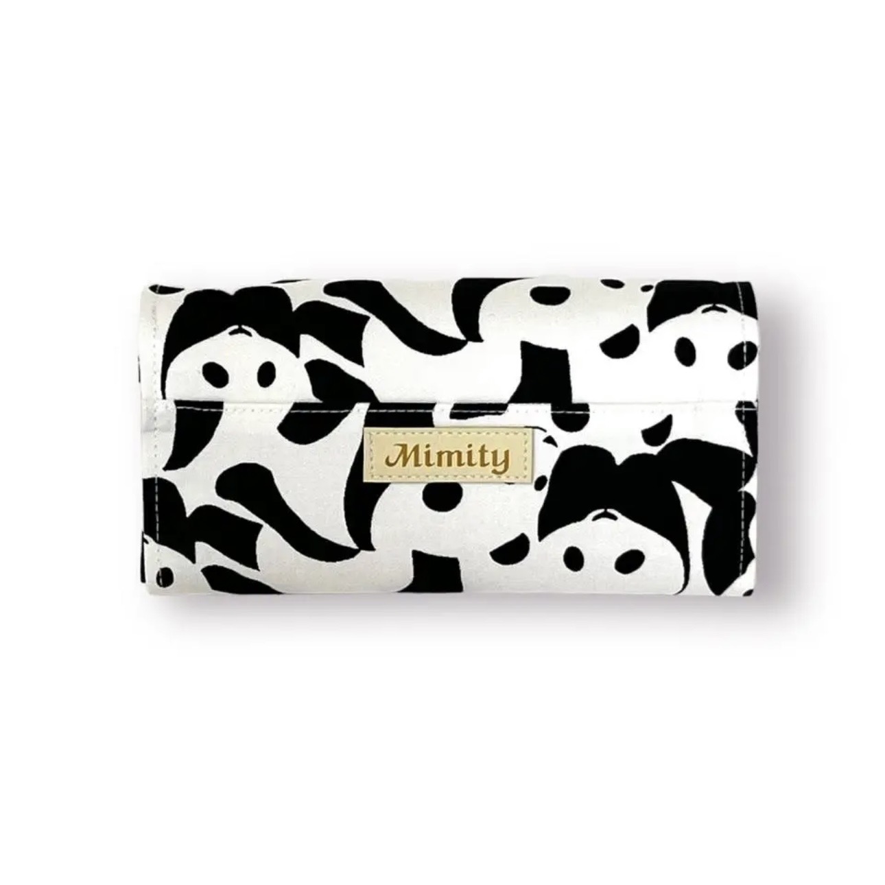 フラップ開閉型•家計やりくり財布•3費目管理用・モノグラムパンダ・背面