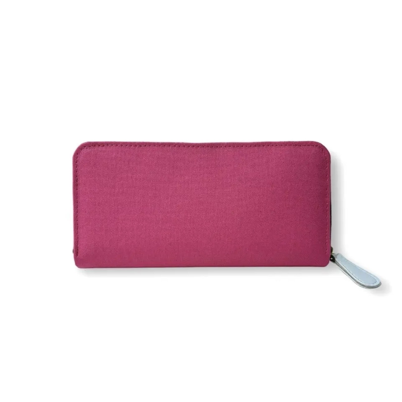 ラウンドファスナー型・家計やりくり財布・3費目管理用・チェリーピンク・背面