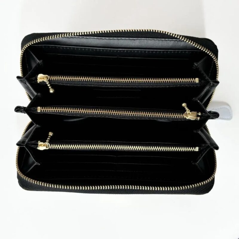 ラウンドファスナー型・家計やりくり財布・3費目管理用・迷彩柄・内部