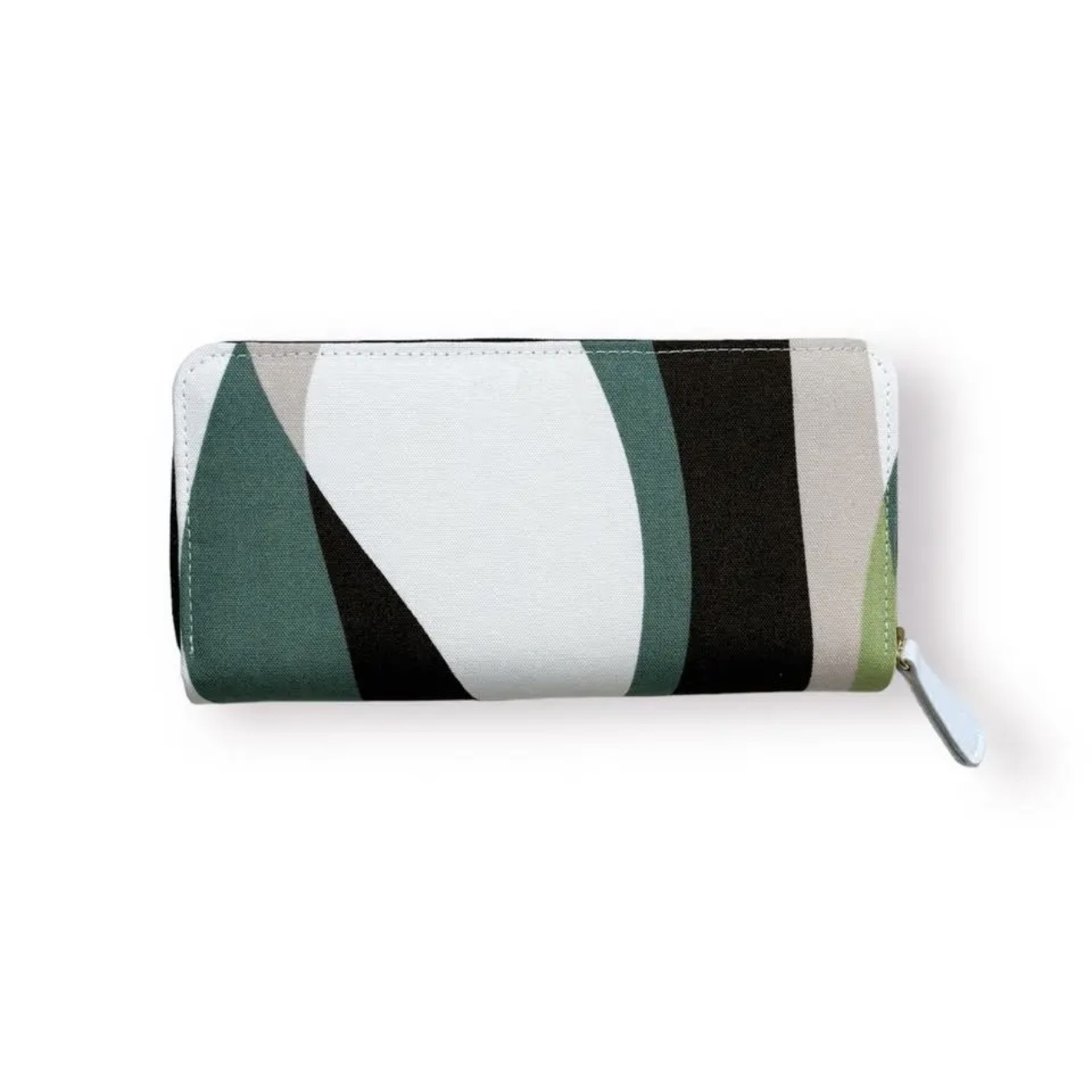 ラウンドファスナー型・家計やりくり財布・3費目管理用・シンプルウェーブ・背面