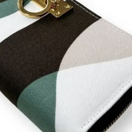 ラウンドファスナー型・家計やりくり財布・3費目管理用・シンプルウェーブ・生地