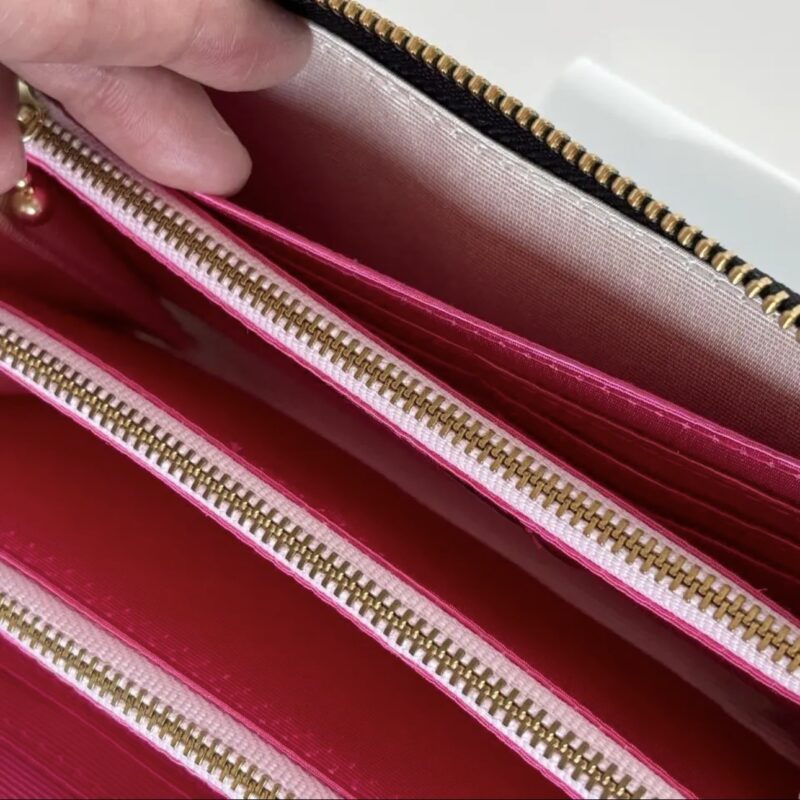 ラウンドファスナー型・家計やりくり財布・3費目管理用・レトロフラワー×スカイブルー・フリーポケット