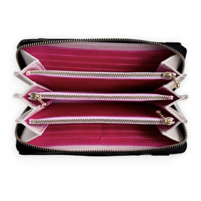 ラウンドファスナー型・家計やりくり財布・3費目管理用・モノグラムパンダ・内部