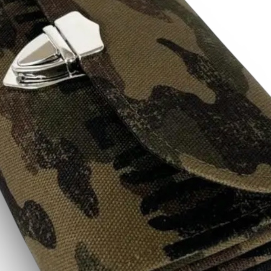 フラップ開閉型•家計やりくり財布•3費目管理用・掠れ迷彩柄・生地