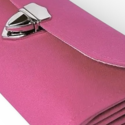 フラップ開閉型・家計やりくり財布・3費目管理用・チェリーピンク・生地