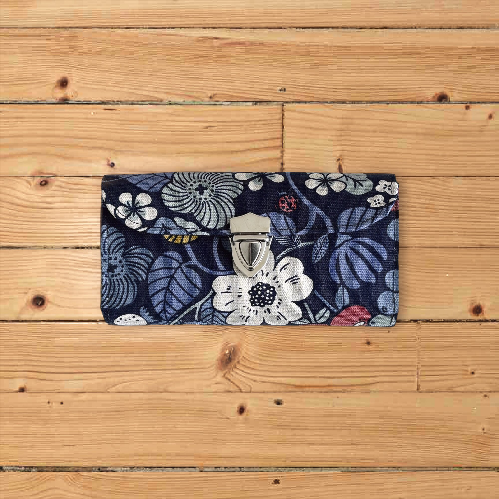 植物柄ネイビー・3費目管理