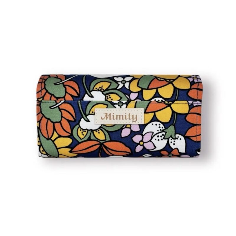 フラップ開閉型・3費目管理・レトロフラワーネイビー