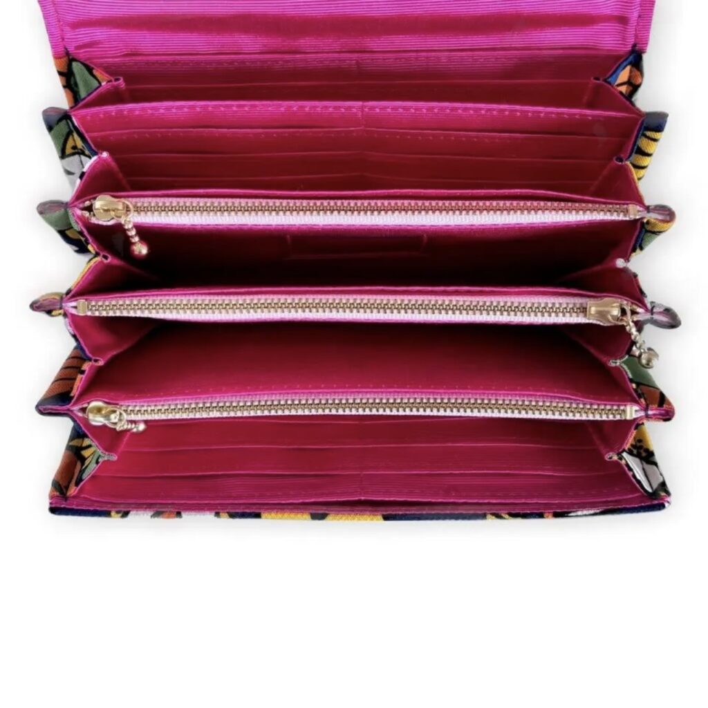 フラップ開閉型・3費目管理・レトロフラワーネイビー