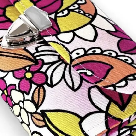 フラップ開閉型・3費目管理・レトロフラワーピンク