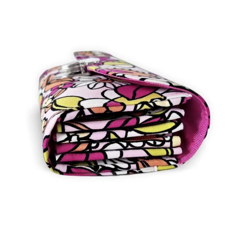 フラップ開閉型・3費目管理・レトロフラワーピンク