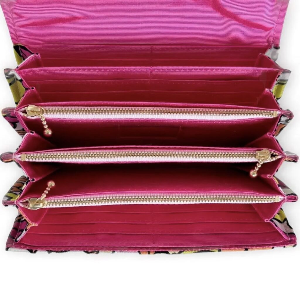 フラップ開閉型・3費目管理・レトロフラワーピンク