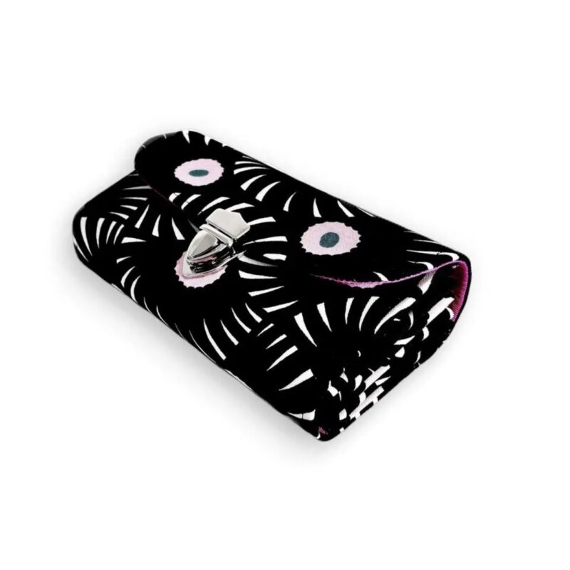 フラップ開閉型・3費目管理・アスター柄ブラック