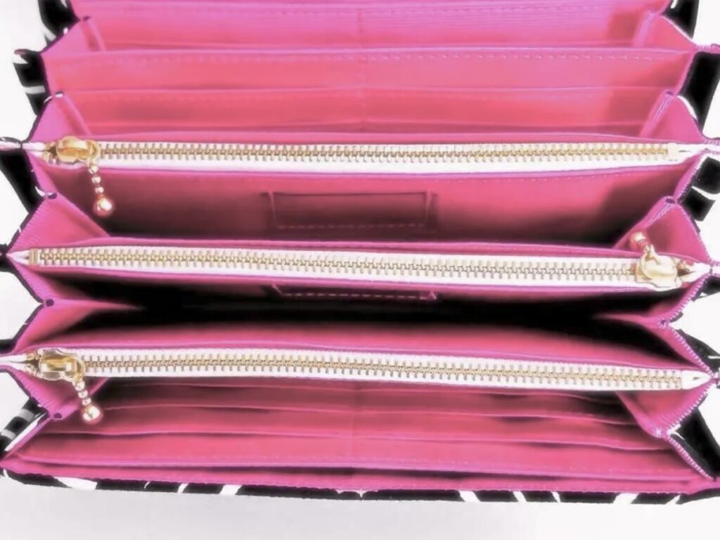 フラップ開閉型・3費目管理・アスター柄ブラック