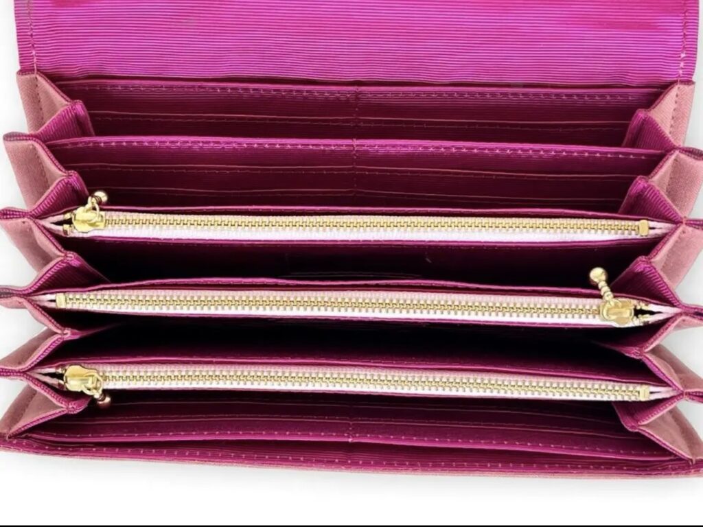 フラップ開閉型・3費目管理・スモークピンク×ボーダー