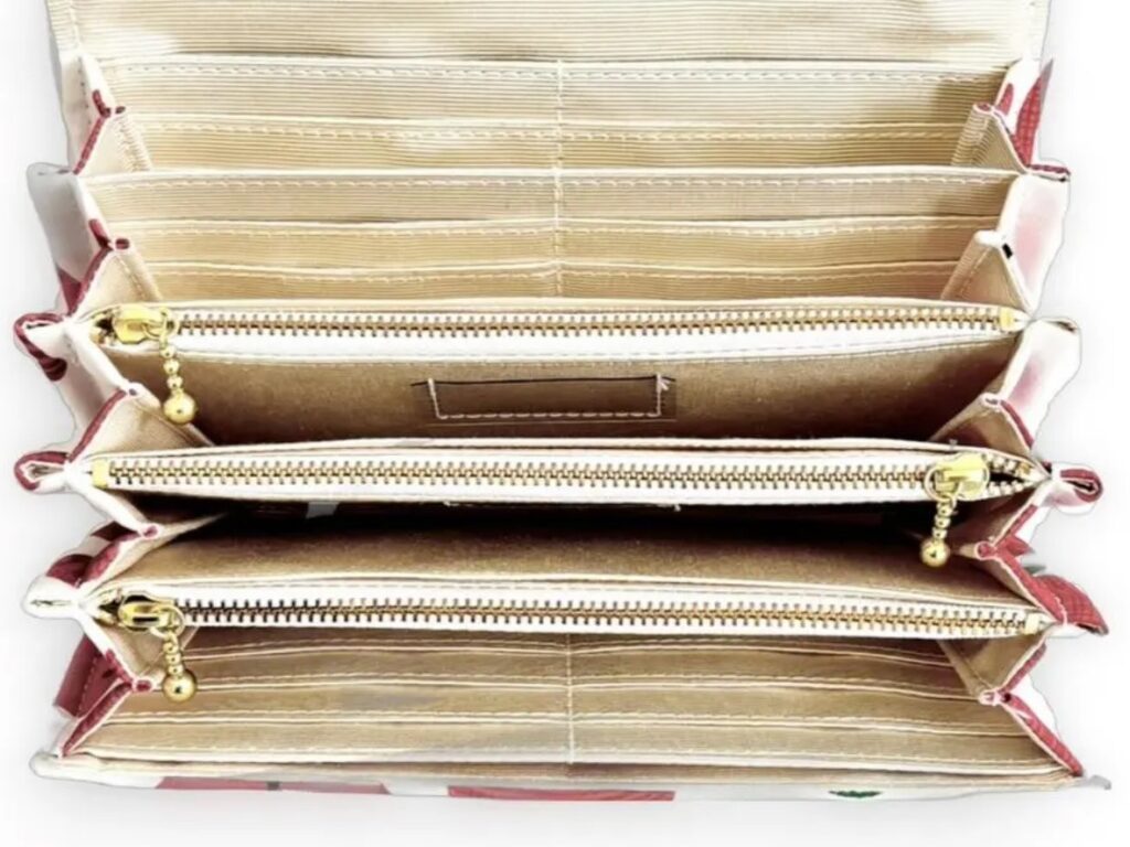 フラップ開閉型・3費目管理・アップル柄・内部