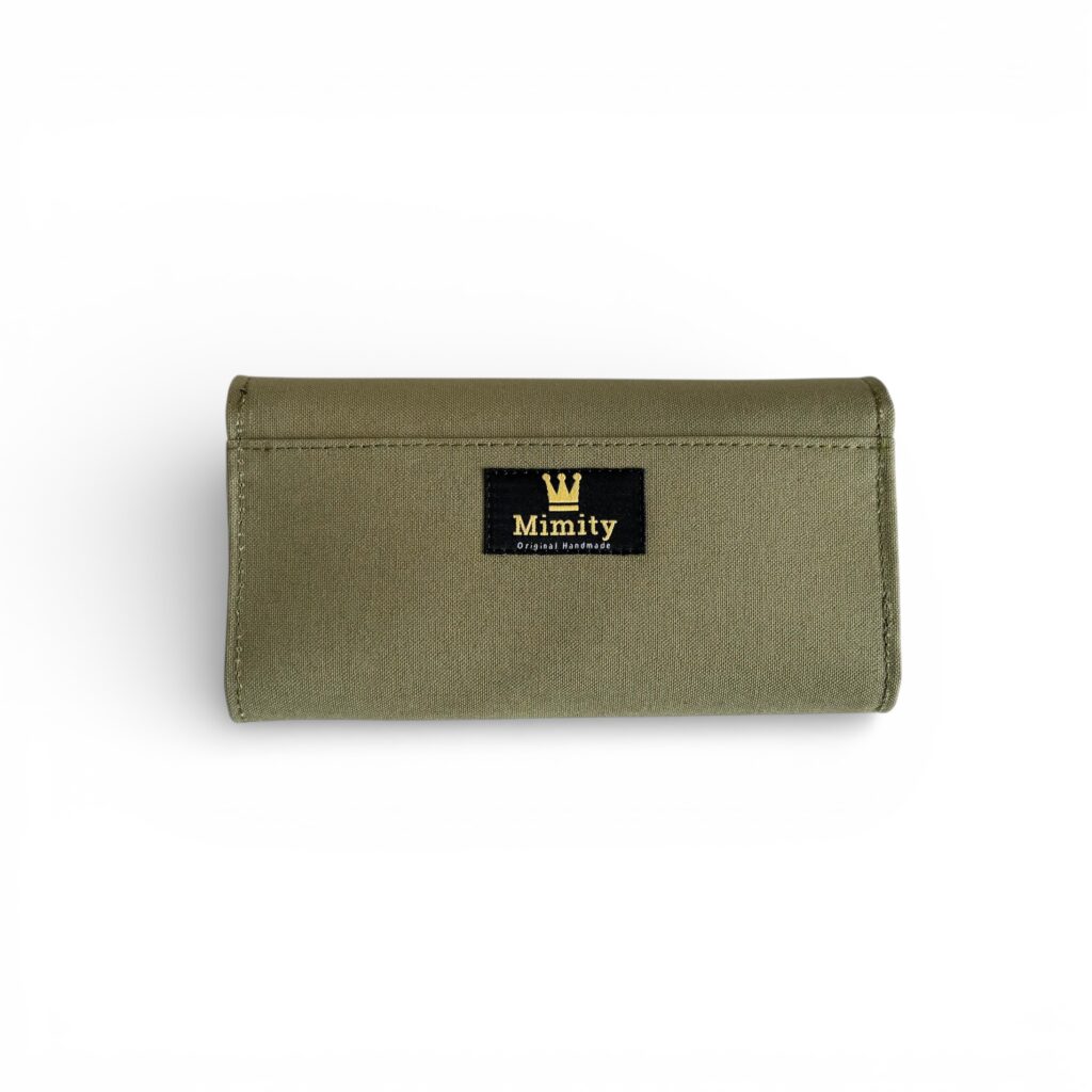 フラップ開閉型・カーキグリーン・3費目管理・背面